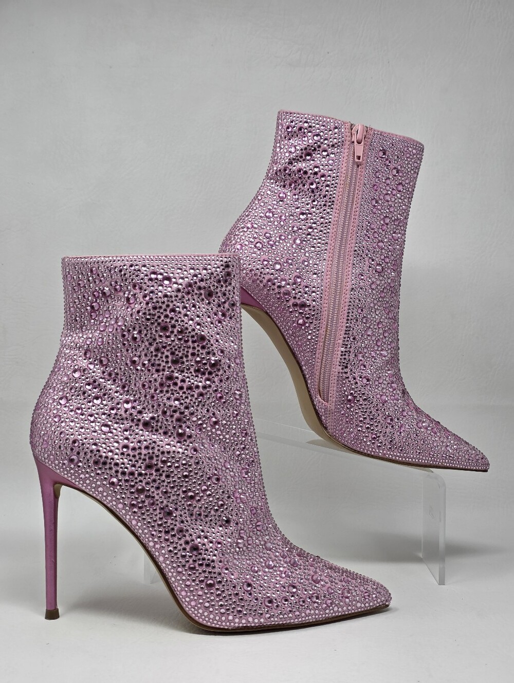 Steve Madden Pink Valora Bootie Rhinestone Sparkle Heels Women's Size 8.5 - Picture 2 of 12